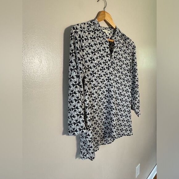 SALE! Cream Mi Ami Diamond Patterned Blouse Size S VGUC - Picture 4 of 7